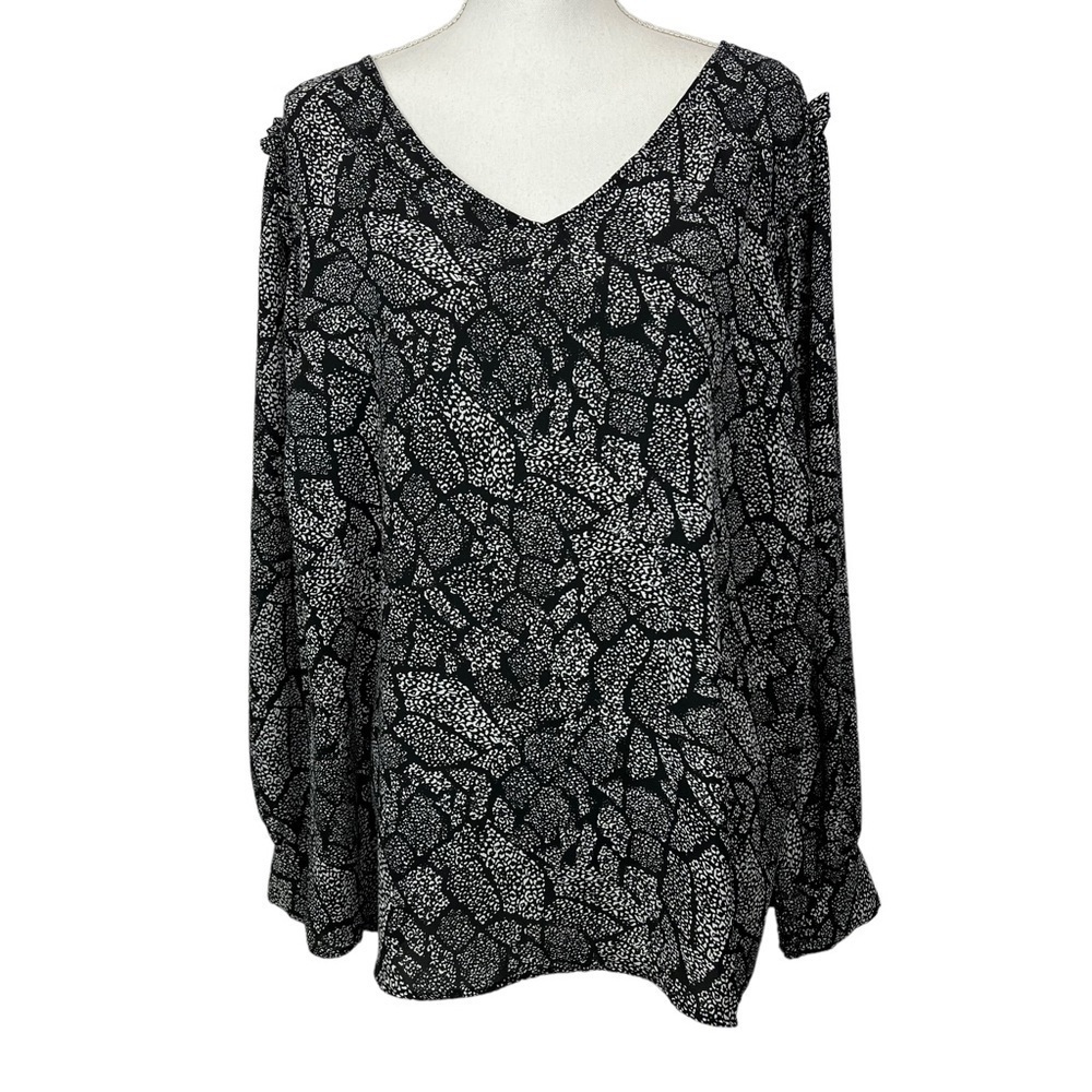 Zac & Rachel Women’s Pullover Top Sz 3X Multi Color Long Sleeve V-Neck
